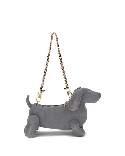 Thom Browne Gray Leather Shoulder Bag