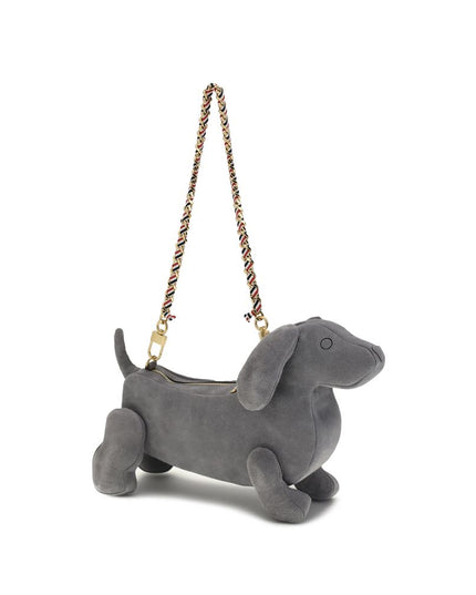 Thom Browne Gray Leather Shoulder Bag