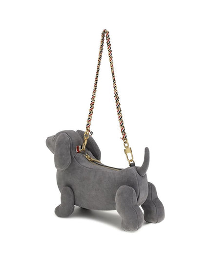 Thom Browne Gray Leather Shoulder Bag