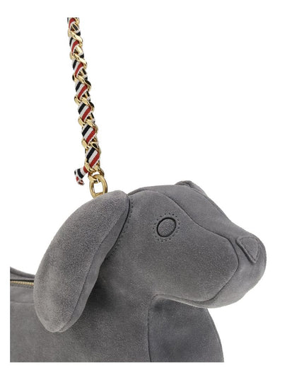 Thom Browne Gray Leather Shoulder Bag