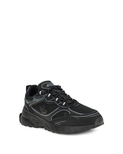 Dsquared² Black Calf Leather Bos Taurus Athletic Sneakers