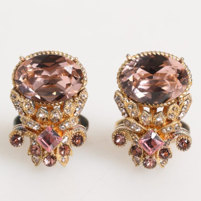 Dolce & Gabbana Gold Tone 925 Sterling Silver Crystal Accessory Cufflinks