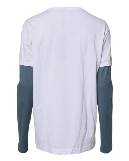 Dolce & Gabbana White Graphic Print Cotton Crew Neck T-shirt