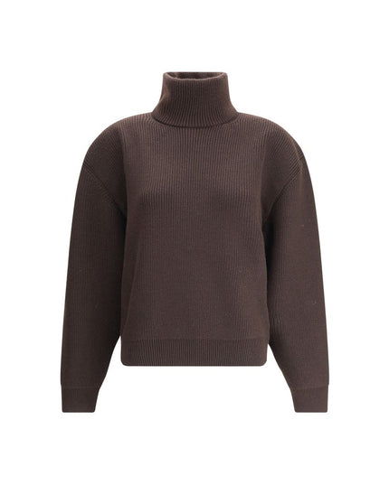Saint Laurent Brown Lamb Leather Sweatshirt
