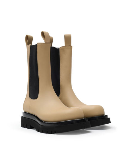 Bottega Veneta Beige Leather Chelsea Boots