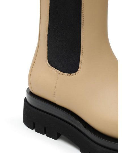 Bottega Veneta Beige Leather Chelsea Boots