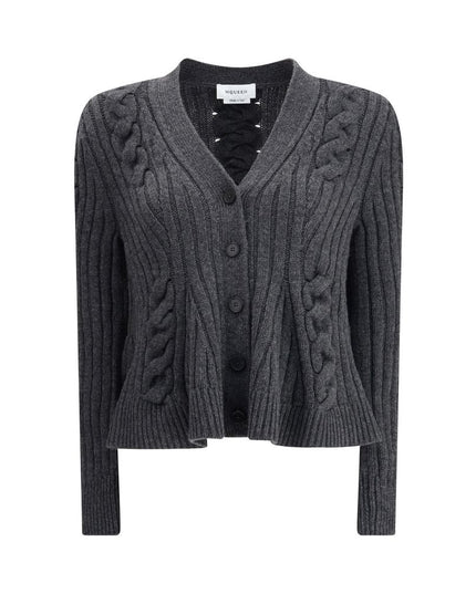 Alexander McQueen Gray Wool Cardigan