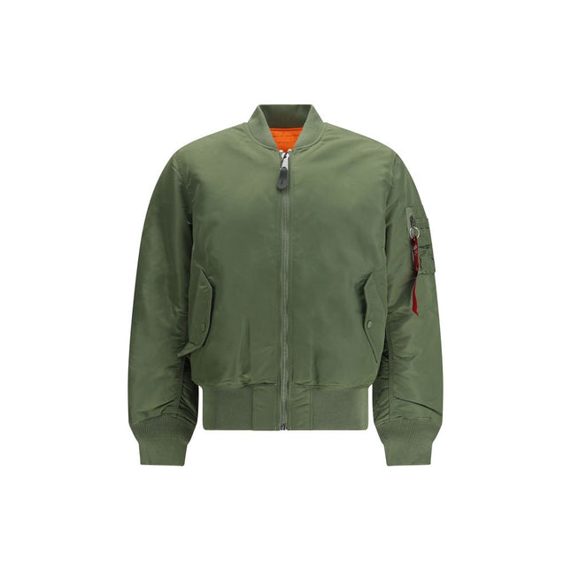 ALPHA INDUSTRIES Green Nylon Bomber