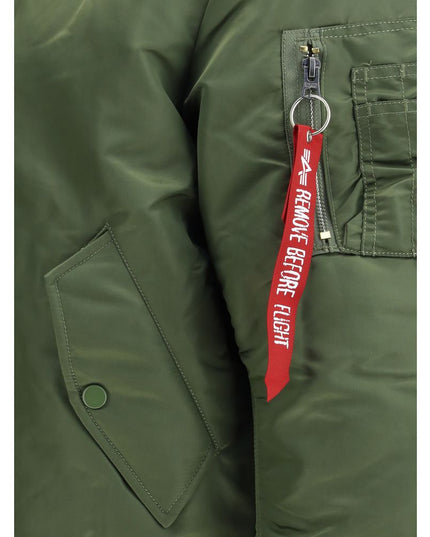 ALPHA INDUSTRIES Green Nylon Bomber