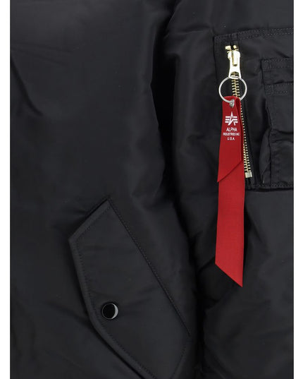 ALPHA INDUSTRIES Black Nylon Bomber