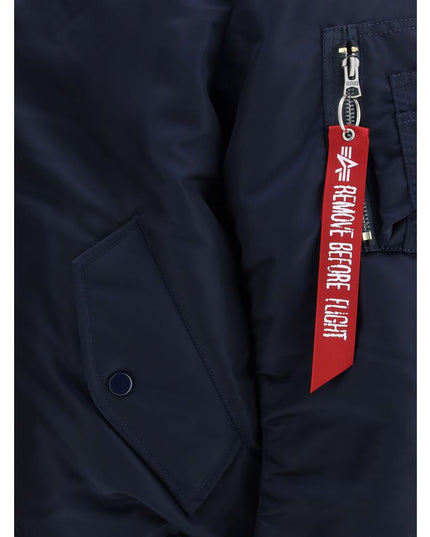 ALPHA INDUSTRIES Blue Nylon Bomber