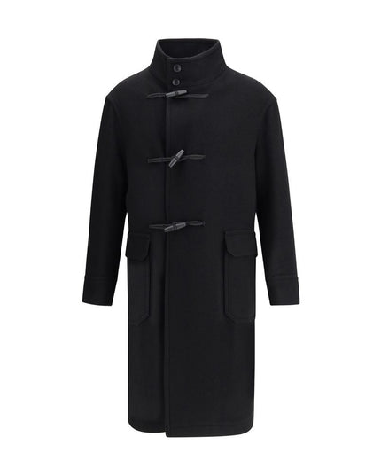 Tagliatore Black Fleece Wool Coat