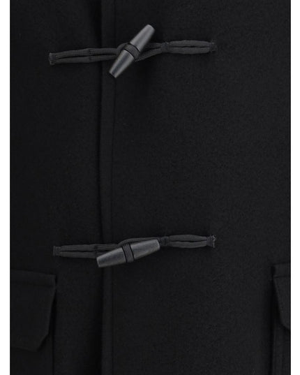 Tagliatore Black Fleece Wool Coat