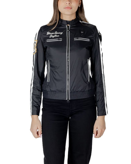 Blauer Black Polyamide Biker Jacket