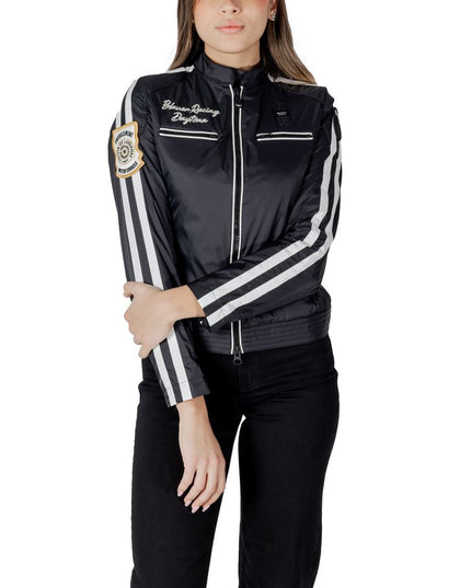 Blauer Black Polyamide Biker Jacket