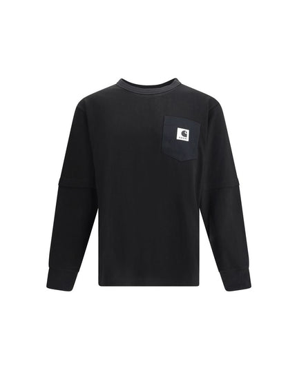 Sacai Black Cotton T-Shirt