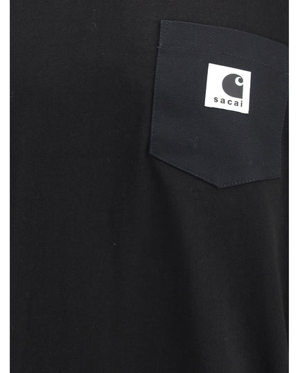 Sacai Black Cotton T-Shirt