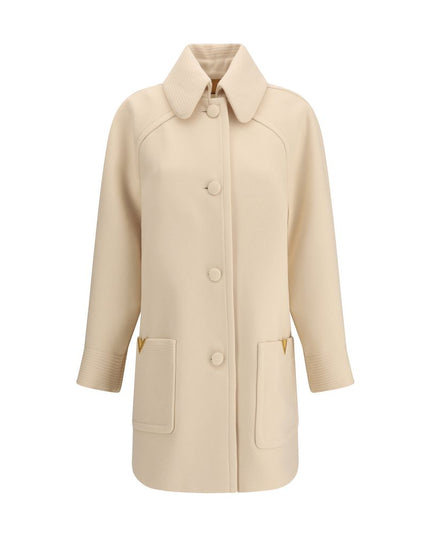 Valentino Cream Fleece Wool Coat