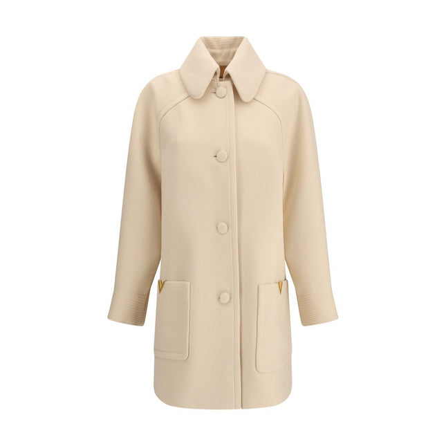 Valentino Cream Fleece Wool Coat