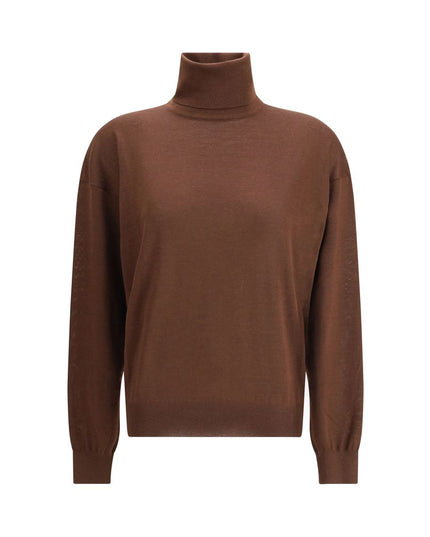 Saint Laurent Brown Cashmere Turtleneck