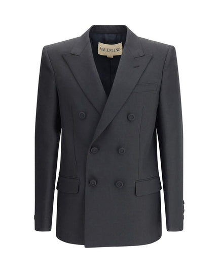 Valentino Black Polyester Coat