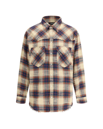 Dsquared² Brown Cotton Pattern Shirt