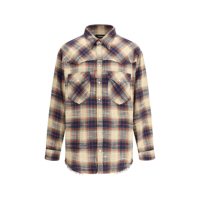 Dsquared² Brown Cotton Pattern Shirt