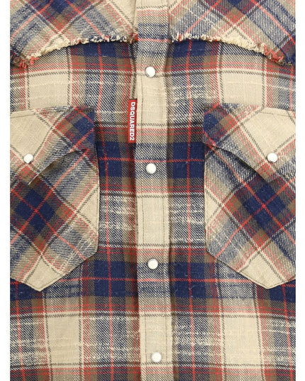 Dsquared² Brown Cotton Pattern Shirt