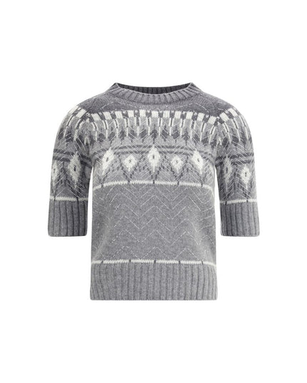 Ermanno Scervino Gray Cashmere Sweatshirt