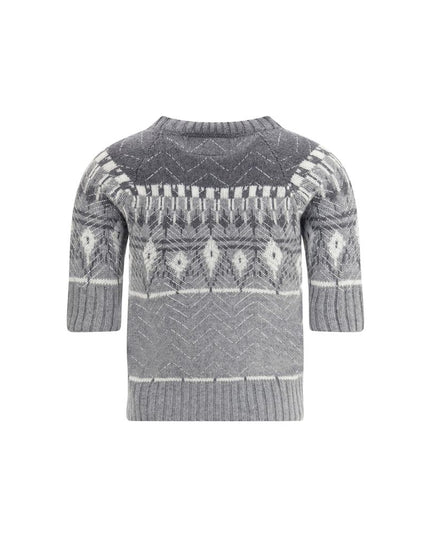 Ermanno Scervino Gray Cashmere Sweatshirt