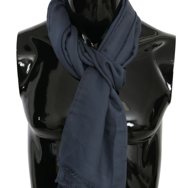 Dolce & Gabbana Modal Navy Blue Neck Wrap Men Shawl Scarf