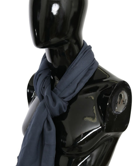 Dolce & Gabbana Modal Navy Blue Neck Wrap Men Shawl Scarf