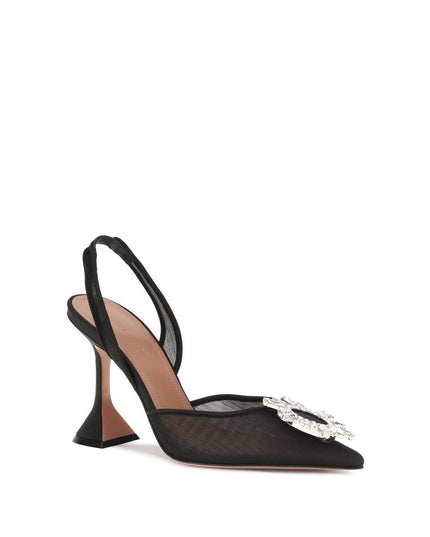 Amina Muaddi Black Polyester High Heel Pumps