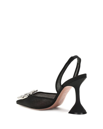 Amina Muaddi Black Polyester High Heel Pumps