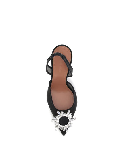 Amina Muaddi Black Polyester High Heel Pumps