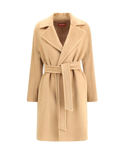 Max Mara Beige Fleece Wool Coat