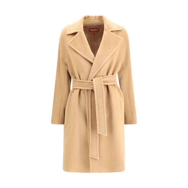 Max Mara Beige Fleece Wool Coat