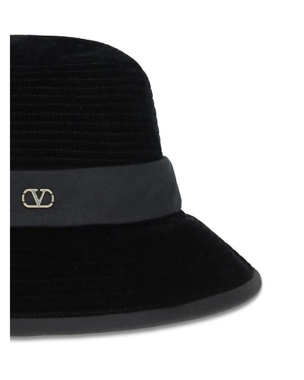 Valentino Garavani Black Cotton Fedora