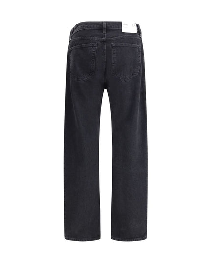 Agolde Black Cotton Straight-Leg Jeans