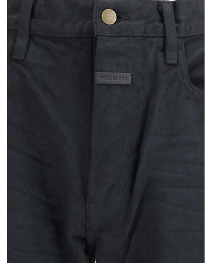Fear Of God Black Cotton Straight-Leg Jeans