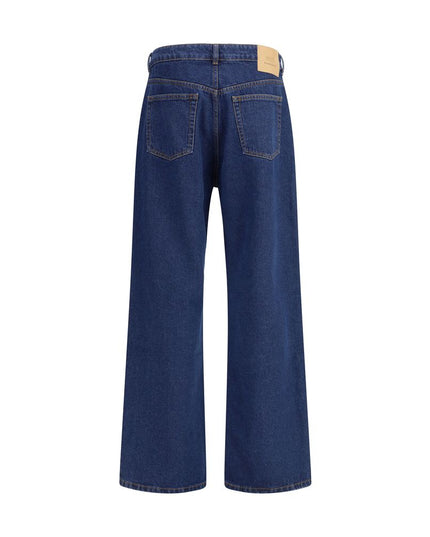 Ami Paris Blue Cotton Straight-Leg Jeans