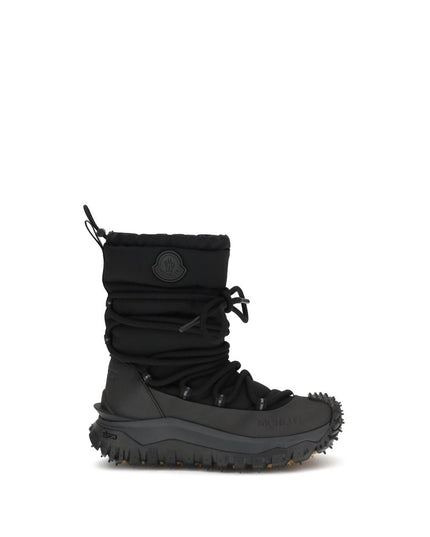 Moncler Black Polyamide Lace-Up Boots