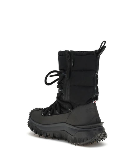 Moncler Black Polyamide Lace-Up Boots