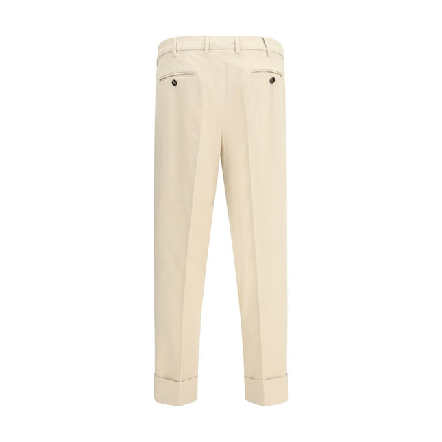 Cruna Beige Cotton Casual Pants