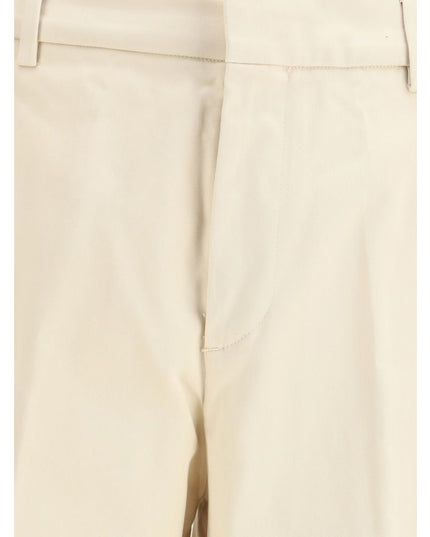 Cruna Beige Cotton Casual Pants