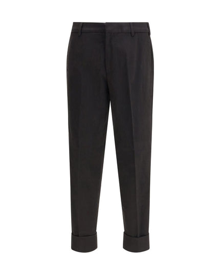 Cruna Black Cotton Casual Pants