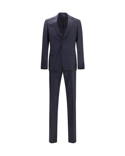 Prada Blue Fleece Wool Two-Piece Suit