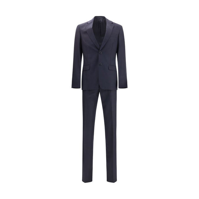 Prada Blue Fleece Wool Two-Piece Suit