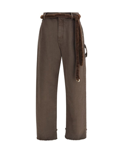 Darkpark Brown Cotton Casual Pants
