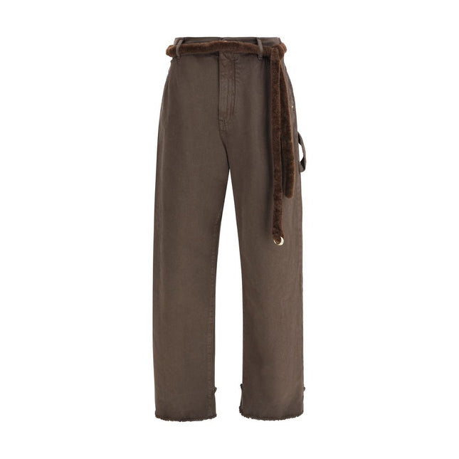 Darkpark Brown Cotton Casual Pants